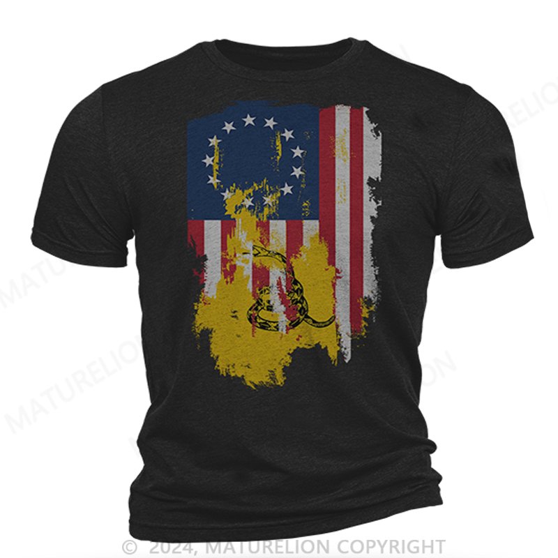 Maturelion American Gadsden Flag T-Shirt