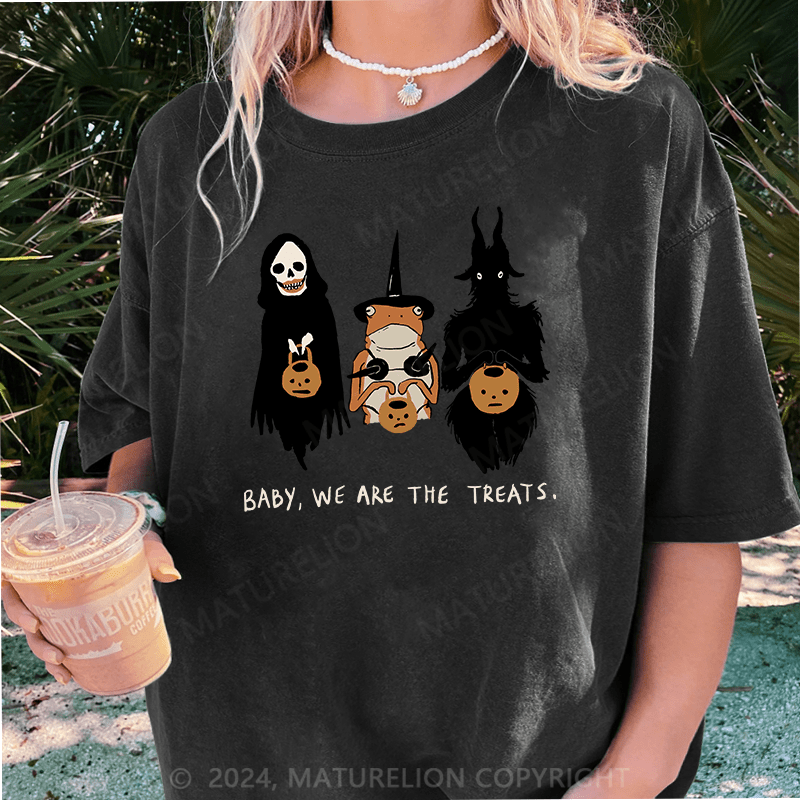 Maturelion Halloween We Are The Treats DTG Printing Washed Cotton T-Shirt