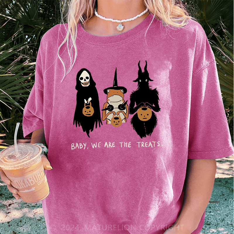 Maturelion Halloween We Are The Treats DTG Printing Washed Cotton T-Shirt