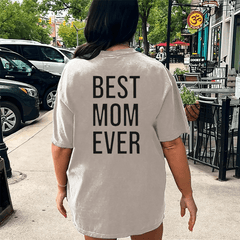 Maturelion Best Mom Ever DTG Printing Washed Cotton T-Shirt