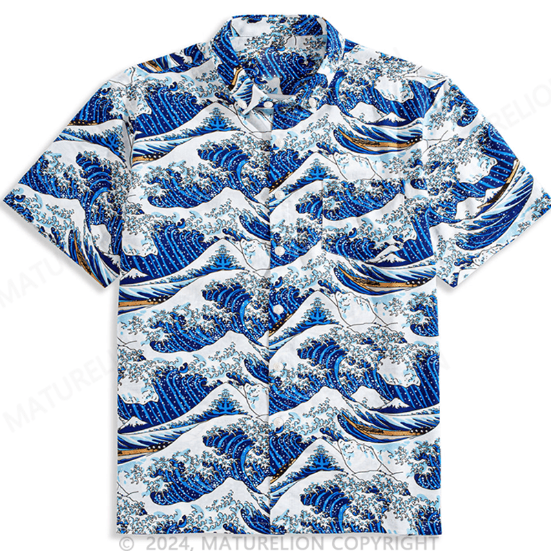 Maturelion Great Wave off Kanagawa Hawaiian Shirt