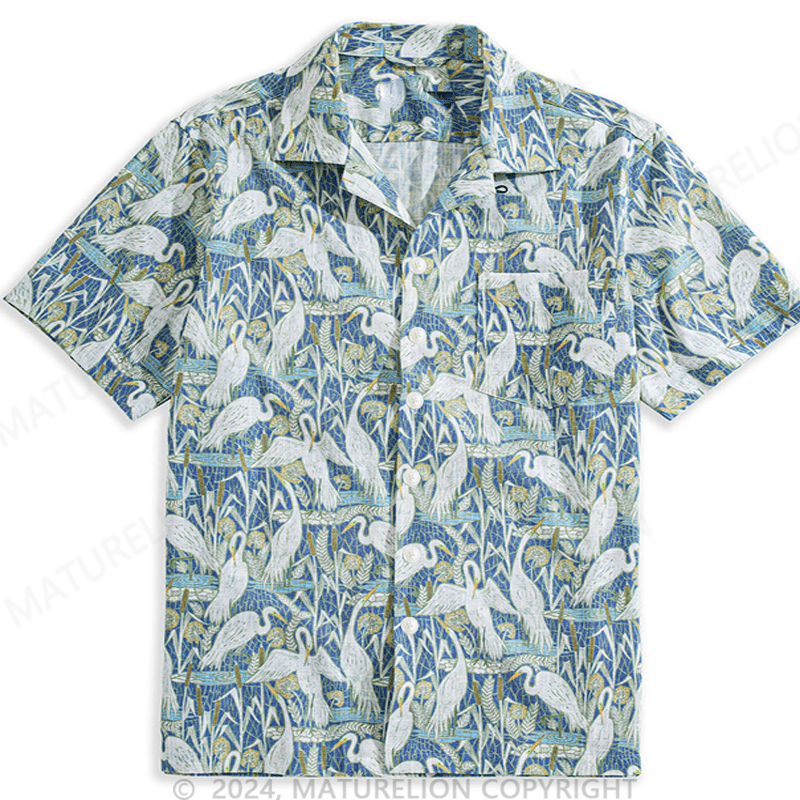 Maturelion Matsuma Crane Hawaiian Shirt