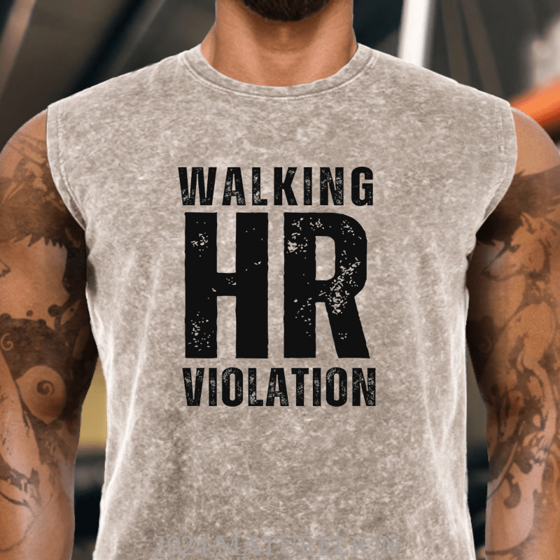 Matureion Walking HR Violation Washed Tank Top