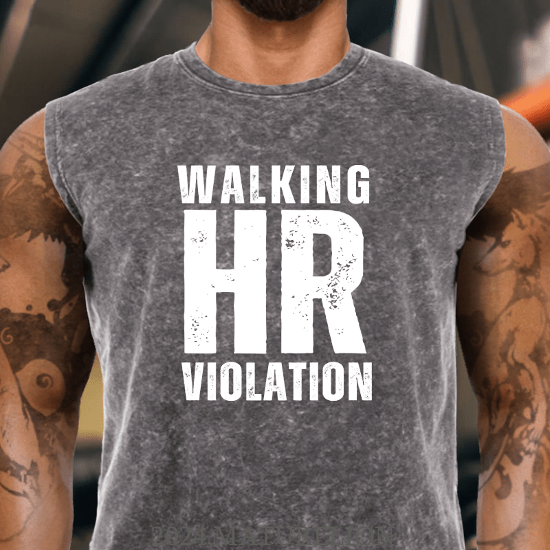 Matureion Walking HR Violation Washed Tank Top