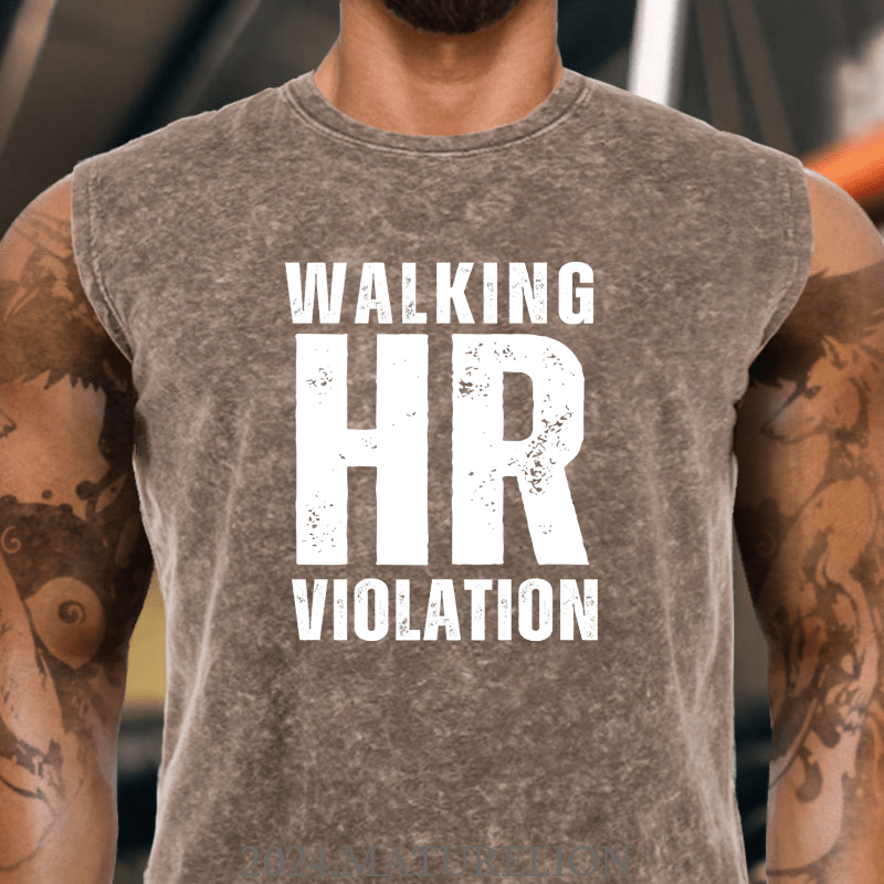 Matureion Walking HR Violation Washed Tank Top