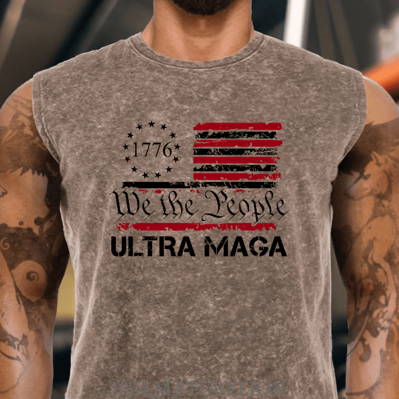 Maturelion 1776 We The People American Flag Ultra Maga Tank Top