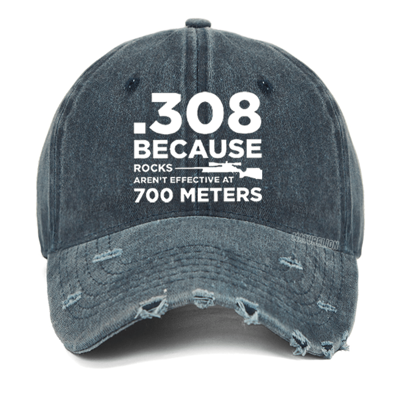 Maturelion 308 Because Rocks Aren'T Effective At 700 Meters  Washed Vintage Cap