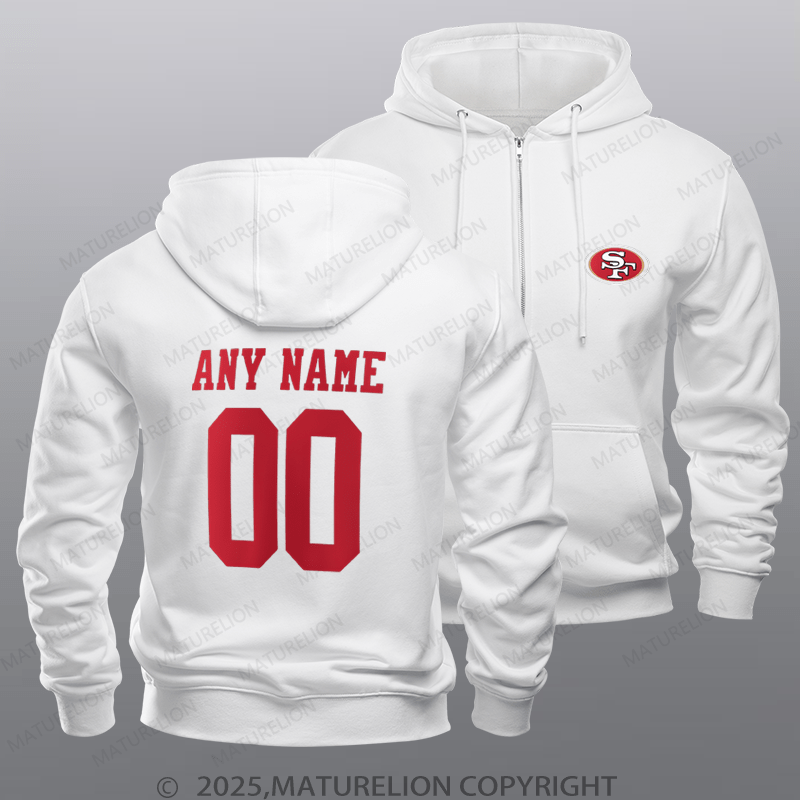 Maturelion 49ers Nfl Custom Zipper Hoodie