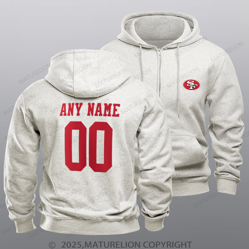 Maturelion 49ers Nfl Custom Zipper Hoodie