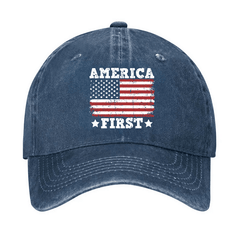 Maturelion America First With USA Flag Print Cap