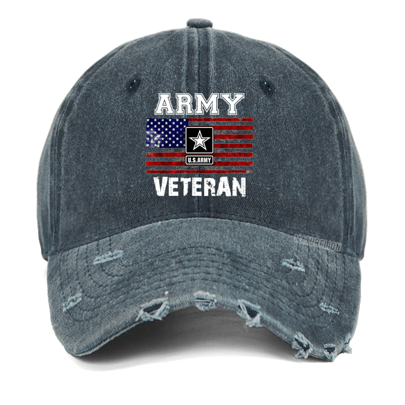 Maturelion Army U.S.Army Veteran Cotton Washed Vintage Cap
