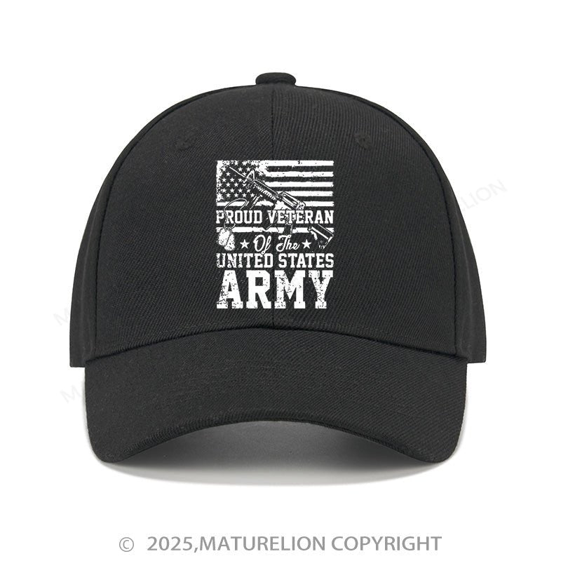 Maturelion Baseball Cap Proud Veteran Of The U. S. Army Cap (Free Customization)