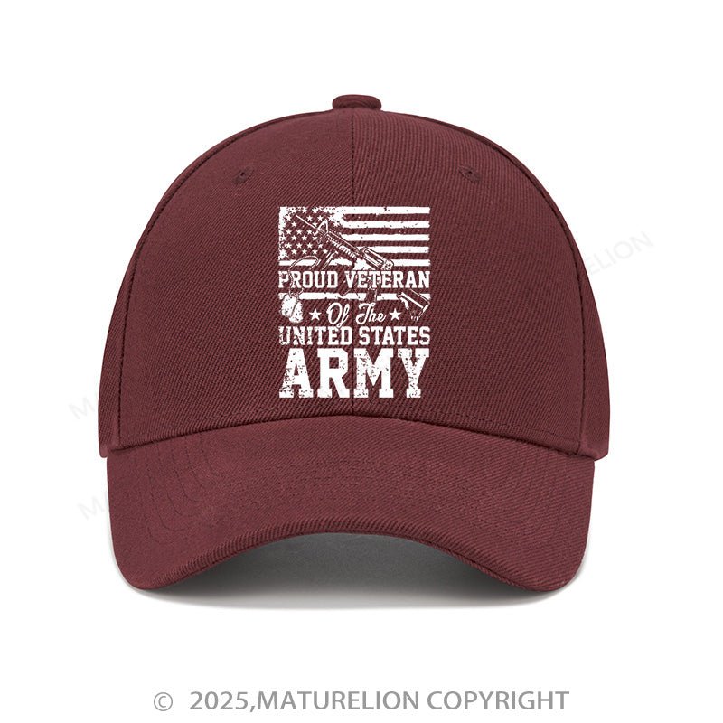 Maturelion Baseball Cap Proud Veteran Of The U. S. Army Cap (Free Customization)