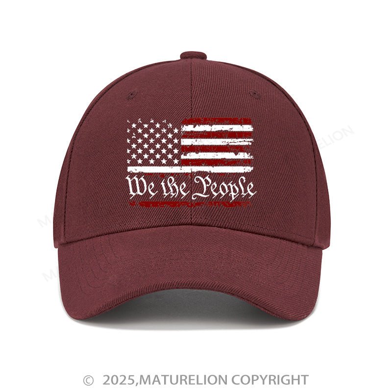 Maturelion Baseball Cap We The People American Flag Cap (Free Customization)