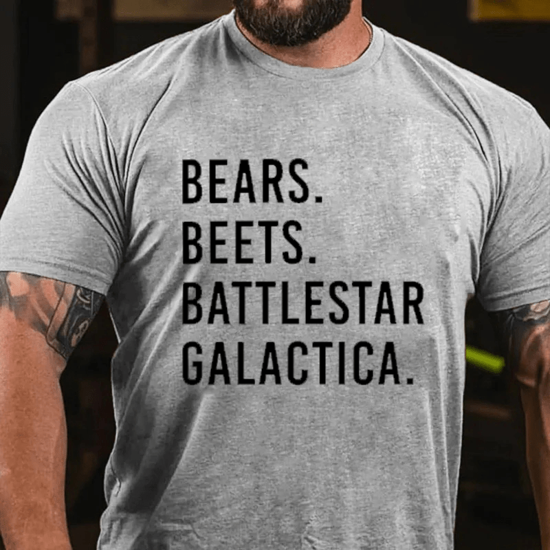 Maturelion Bears Beets Battlestar Galactica Cotton T-Shirt