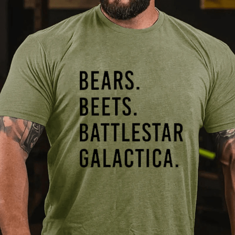 Maturelion Bears Beets Battlestar Galactica Cotton T-Shirt