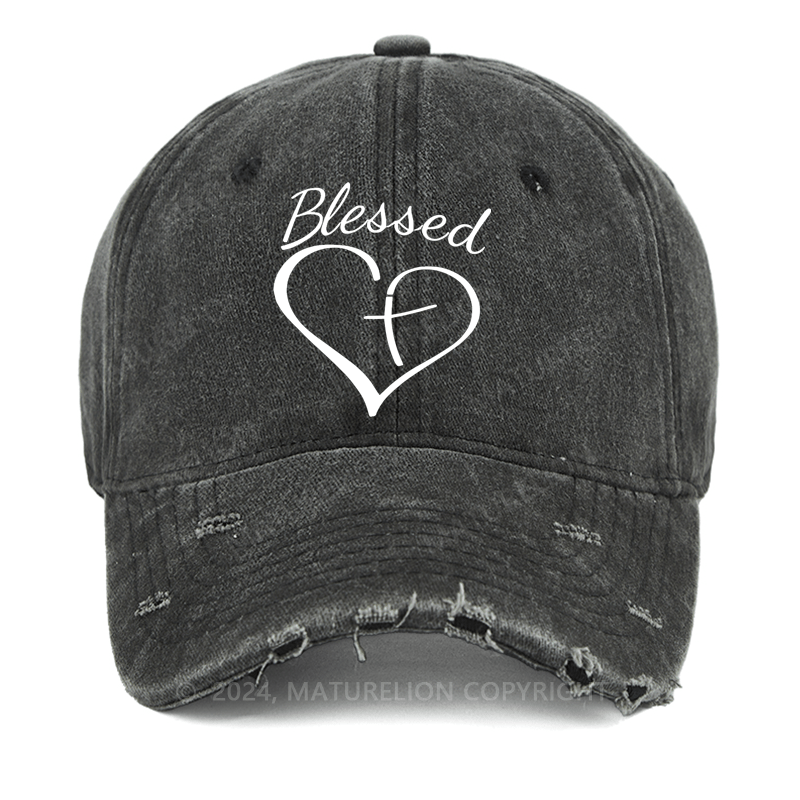 Maturelion Blessed Heart with Cross Washed Vintage Cap