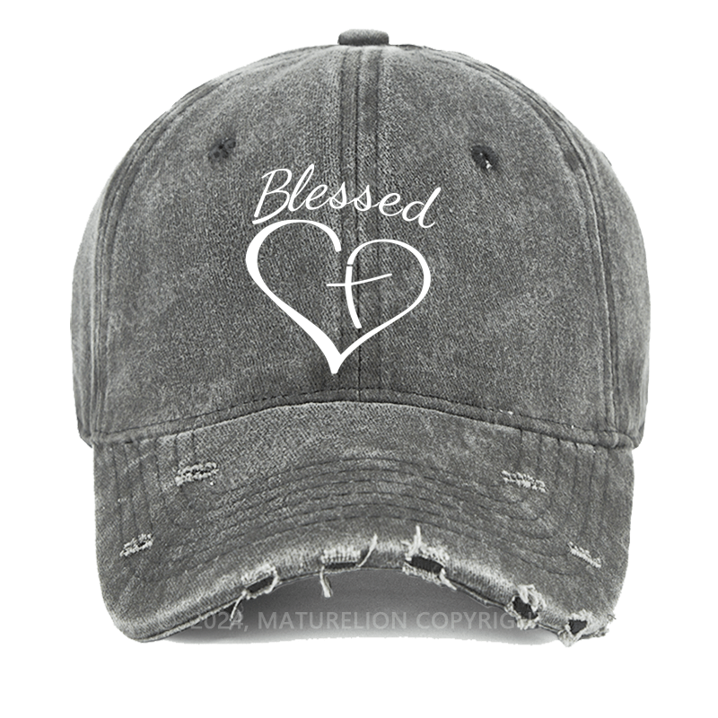 Maturelion Blessed Heart with Cross Washed Vintage Cap