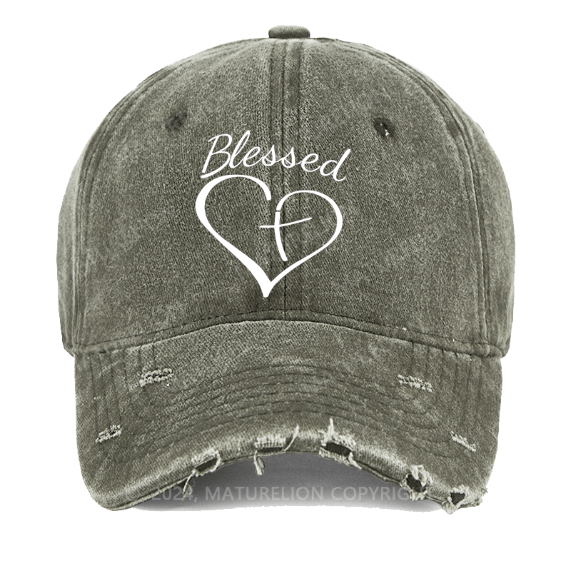 Maturelion Blessed Heart with Cross Washed Vintage Cap