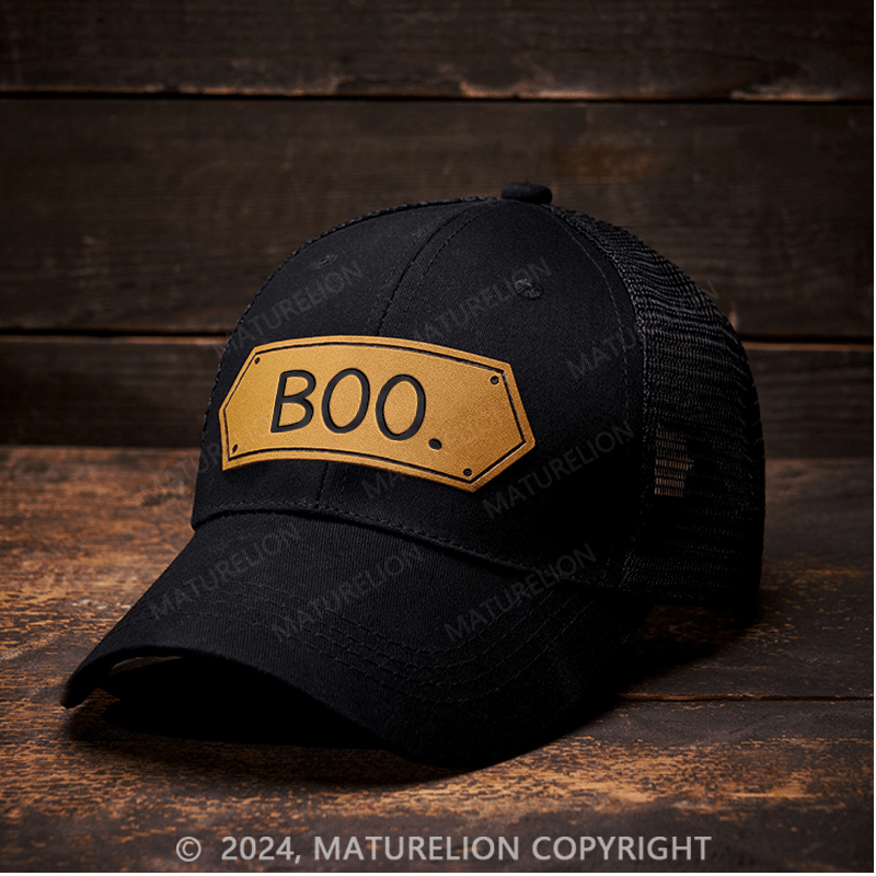 Maturelion Boo Leather Patch Cap