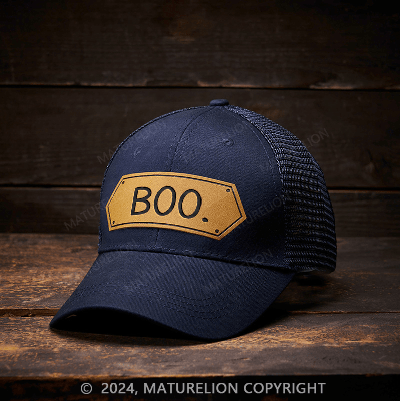 Maturelion Boo Leather Patch Cap