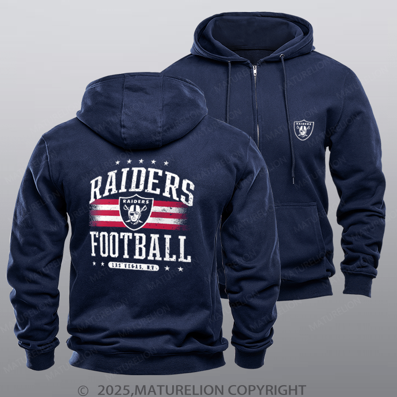 Maturelion Buffalo Bills & Raiders Football & Carolina Panthers Nfl Black Zipper Hoodie