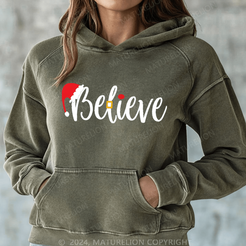 Maturelion Christmas Hoodie Believe Women Hoodie