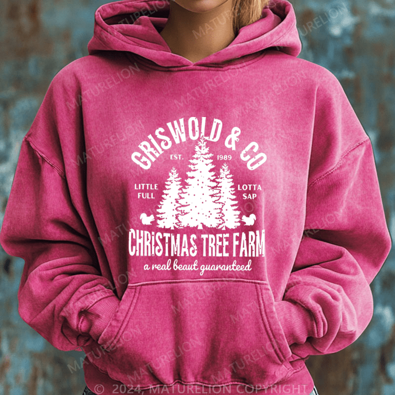 Maturelion Christmas Hoodie Girs World Christmas Tree Farm Women Hoodie