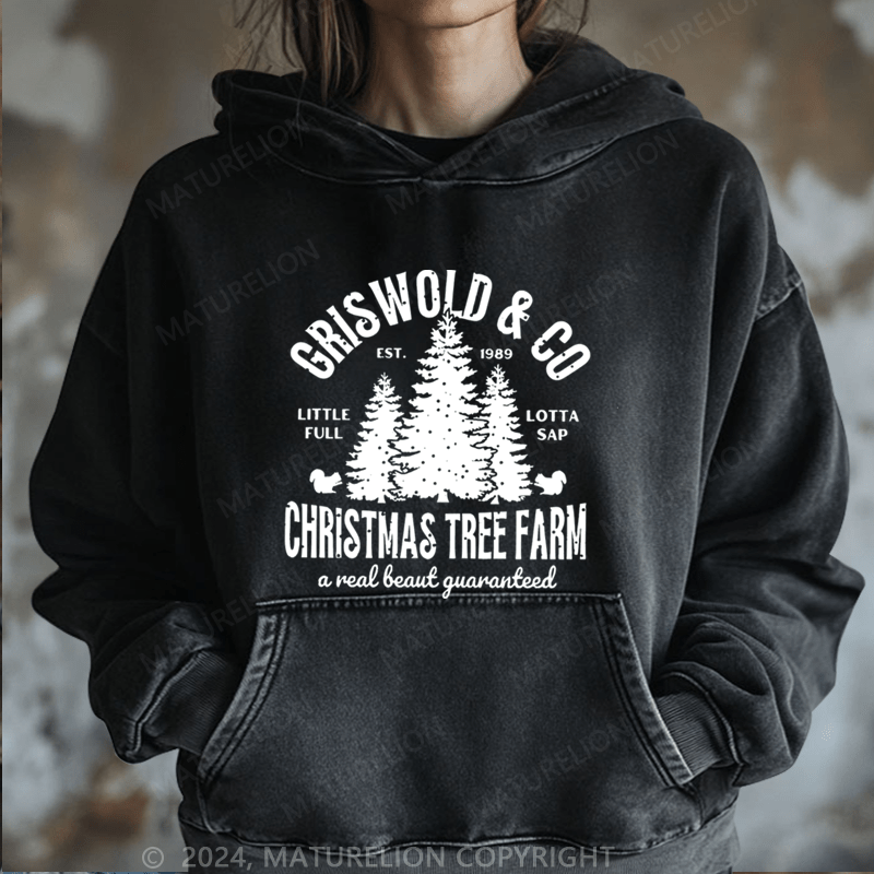 Maturelion Christmas Hoodie Girs World Christmas Tree Farm Women Hoodie