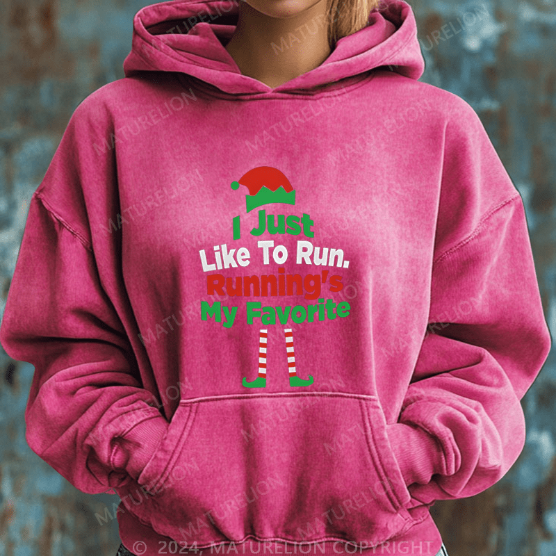 Maturelion Christmas Hoodie I Just Like To Run My Favorite Women Hoodie