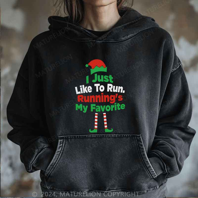 Maturelion Christmas Hoodie I Just Like To Run My Favorite Women Hoodie