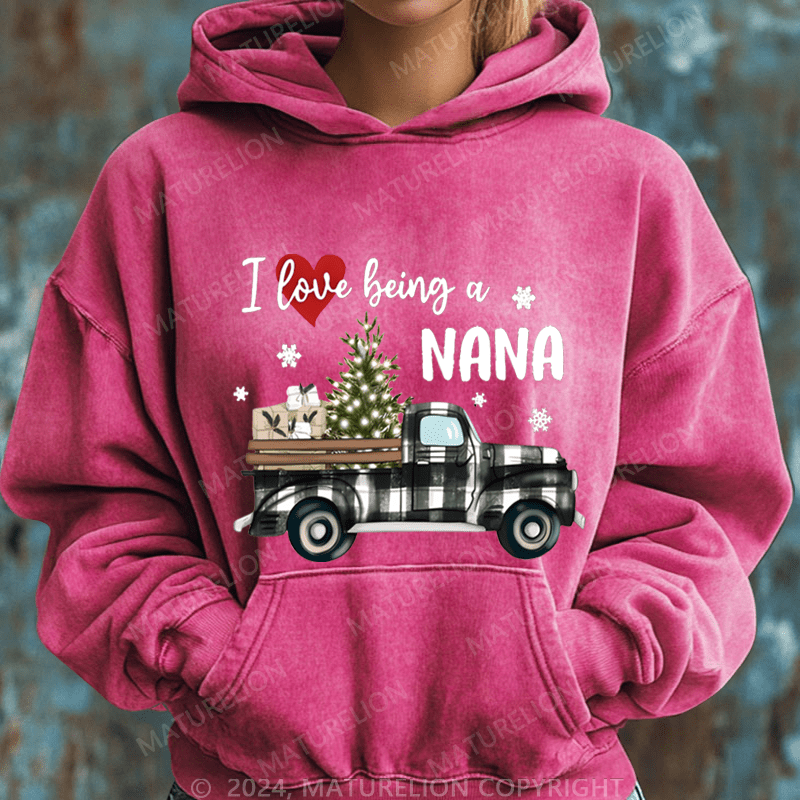 Maturelion Christmas Hoodie I Love Being A Nana Women Hoodie