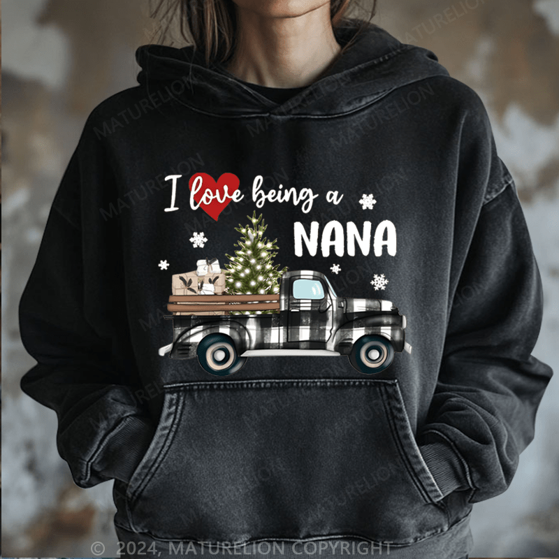 Maturelion Christmas Hoodie I Love Being A Nana Women Hoodie