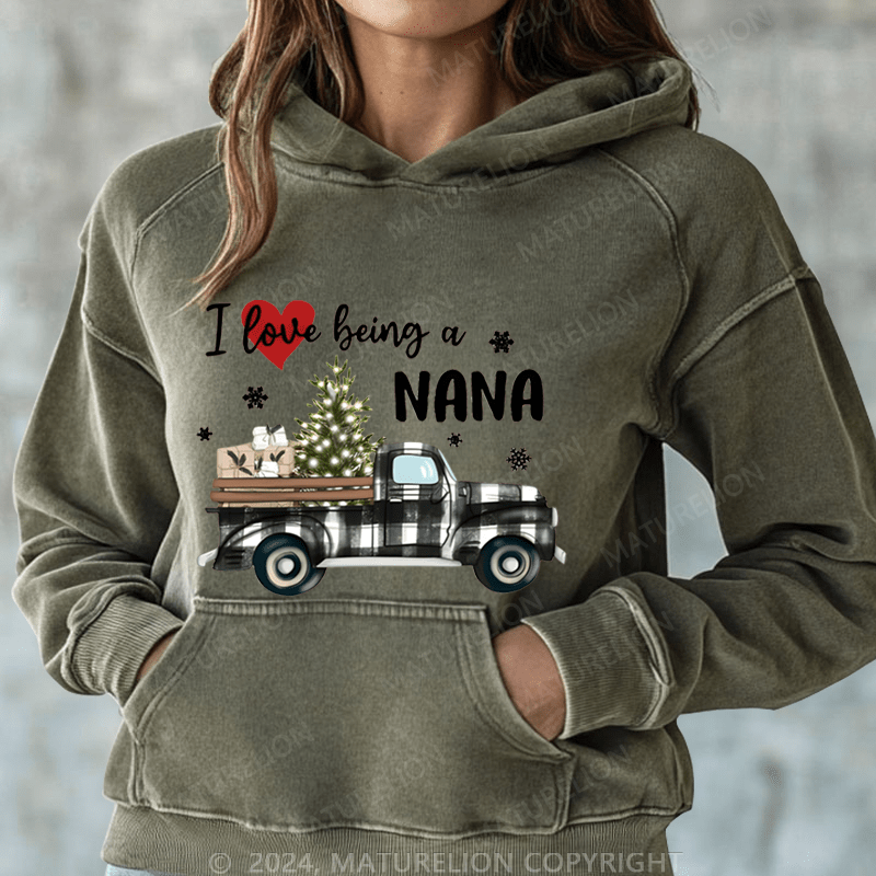 Maturelion Christmas Hoodie I Love Being A Nana Women Hoodie