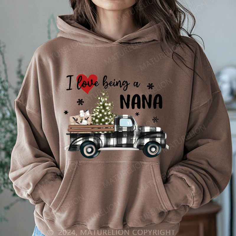 Maturelion Christmas Hoodie I Love Being A Nana Women Hoodie