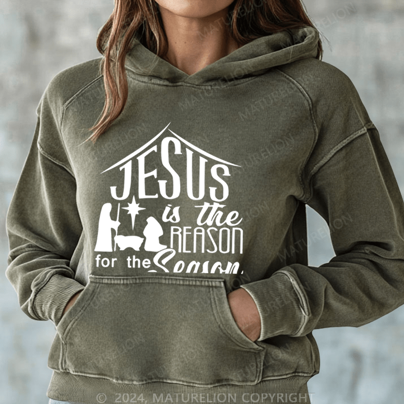 Maturelion Christmas Hoodie Juses Is The Season For The Season Women Hoodie