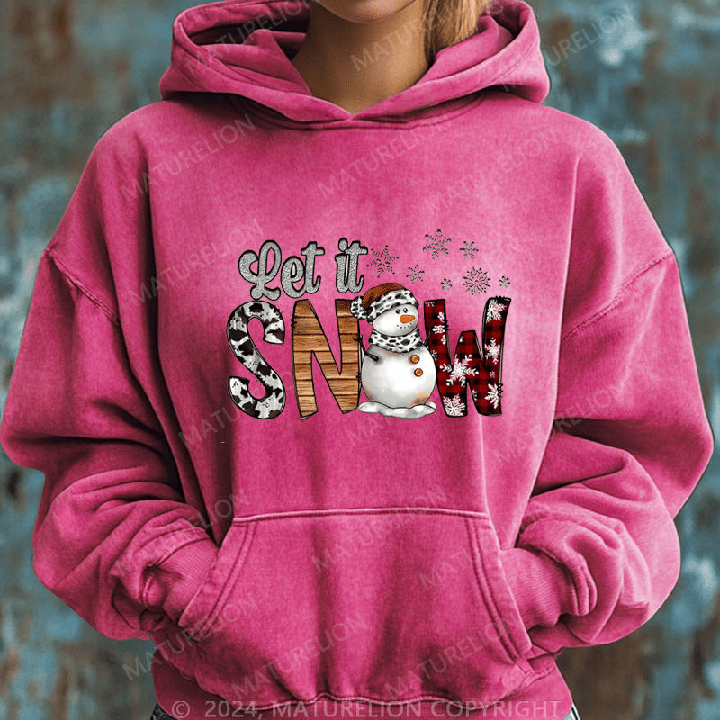 Maturelion Christmas Hoodie Let It Snow Women Hoodie