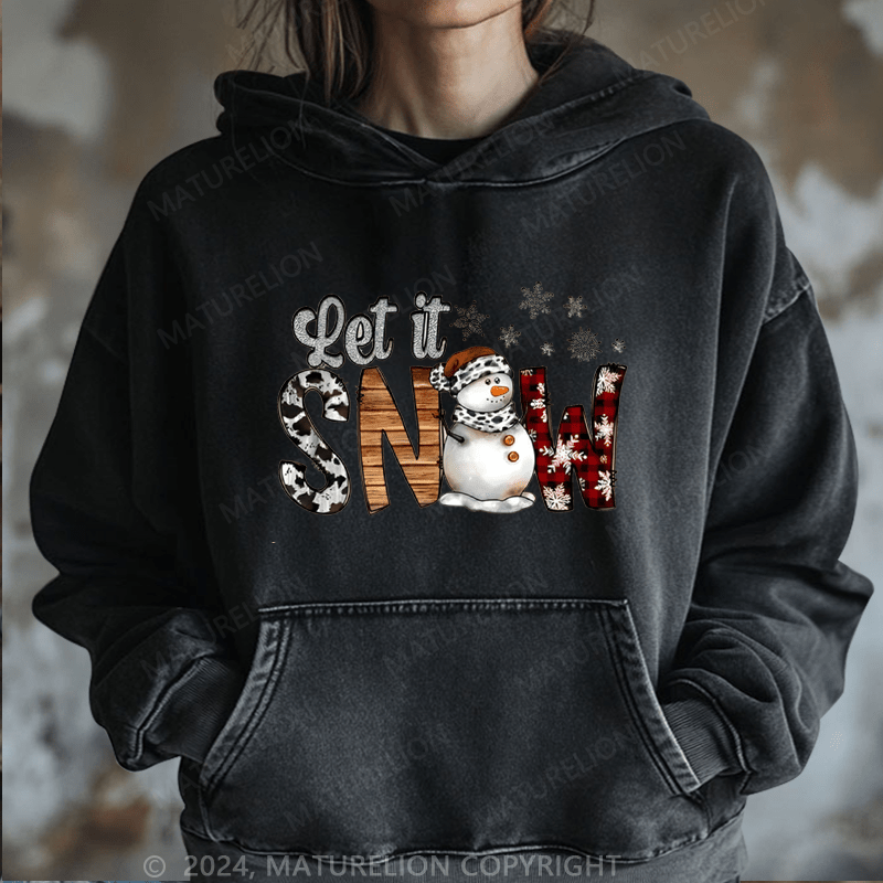 Maturelion Christmas Hoodie Let It Snow Women Hoodie