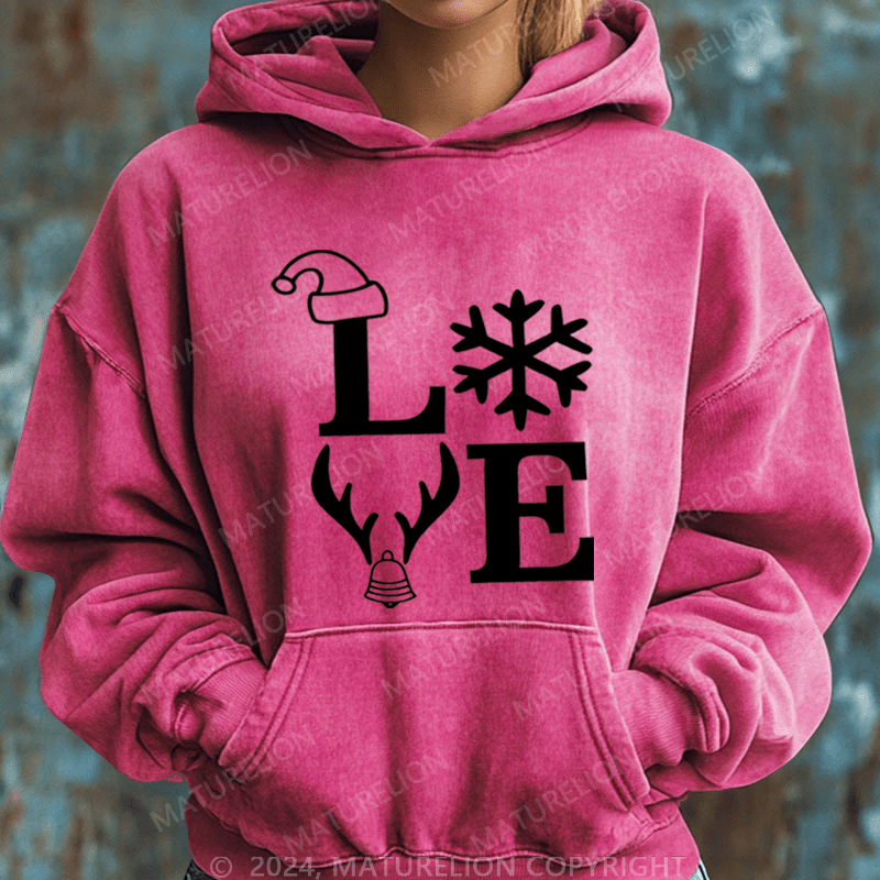 Maturelion Christmas Hoodie Love Family Women Hoodie