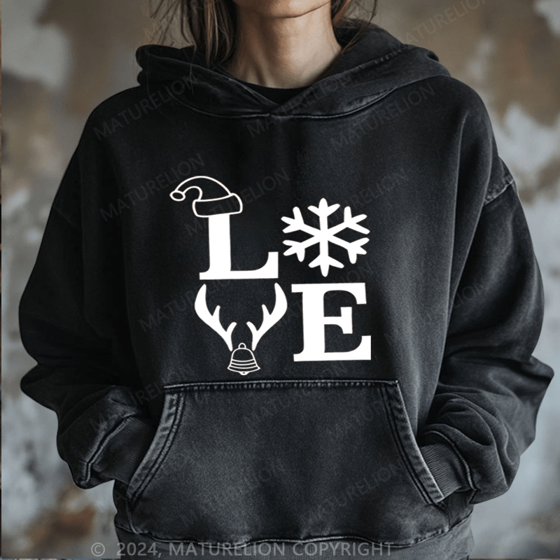 Maturelion Christmas Hoodie Love Family Women Hoodie