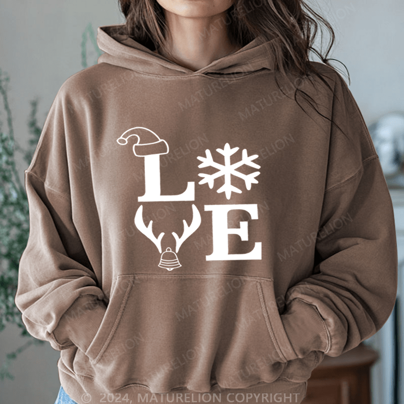 Maturelion Christmas Hoodie Love Family Women Hoodie