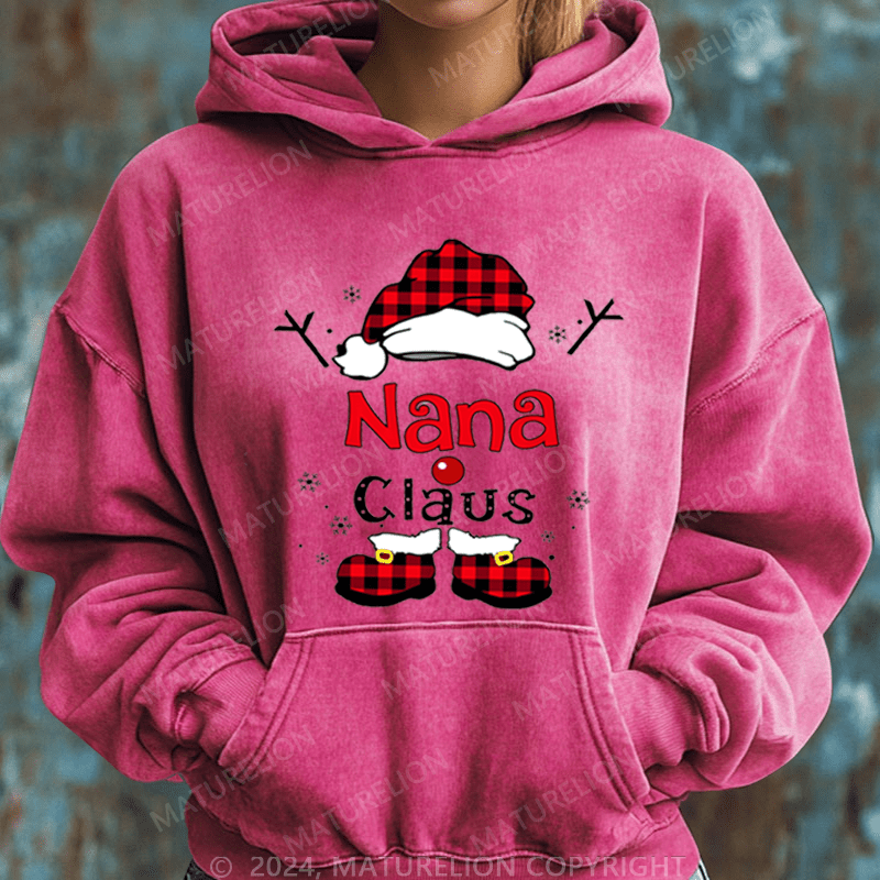 Maturelion Christmas Hoodie Nana Claus Women Hoodie