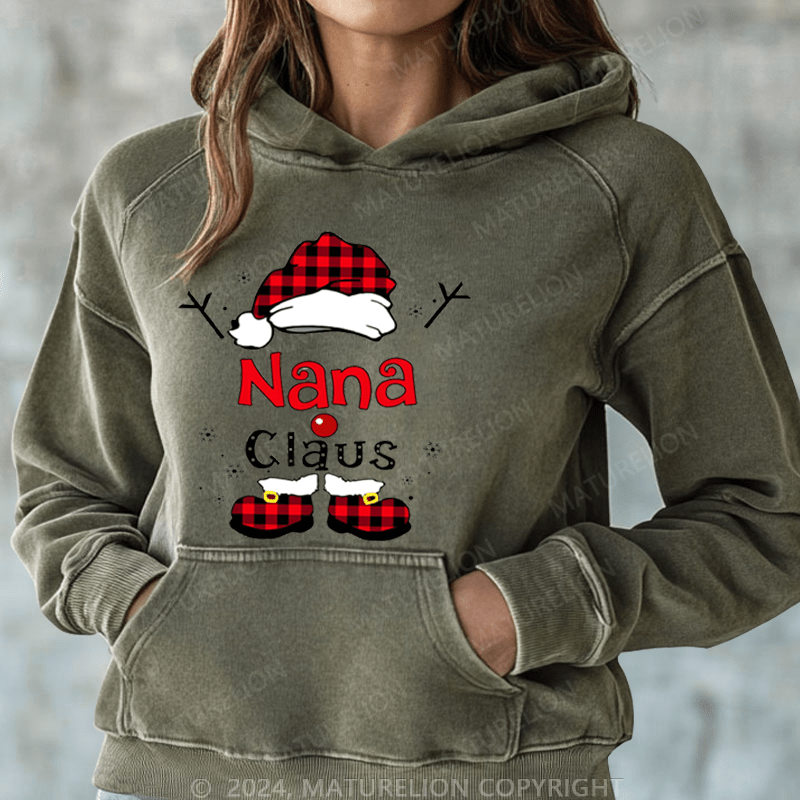 Maturelion Christmas Hoodie Nana Claus Women Hoodie