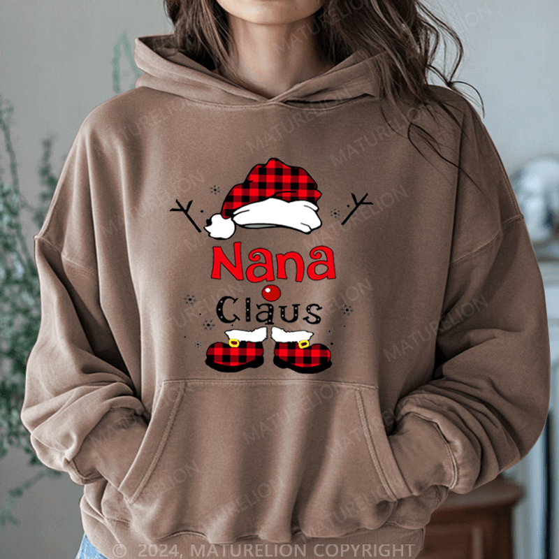 Maturelion Christmas Hoodie Nana Claus Women Hoodie