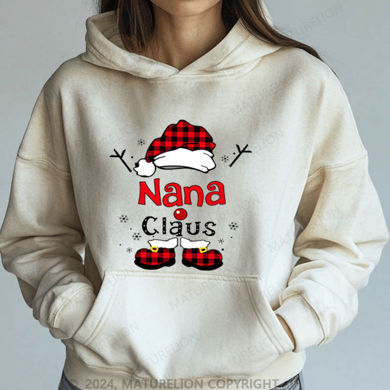 Maturelion Christmas Hoodie Nana Claus Women Hoodie