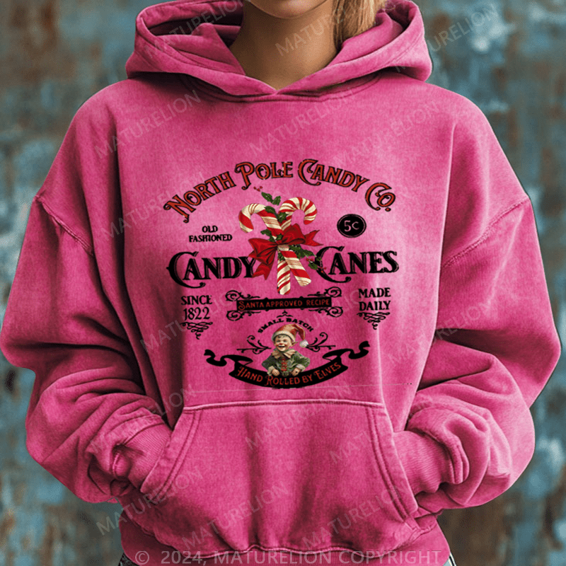 Maturelion Christmas Hoodie North Pole Candy Women Hoodie