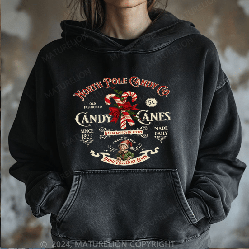 Maturelion Christmas Hoodie North Pole Candy Women Hoodie