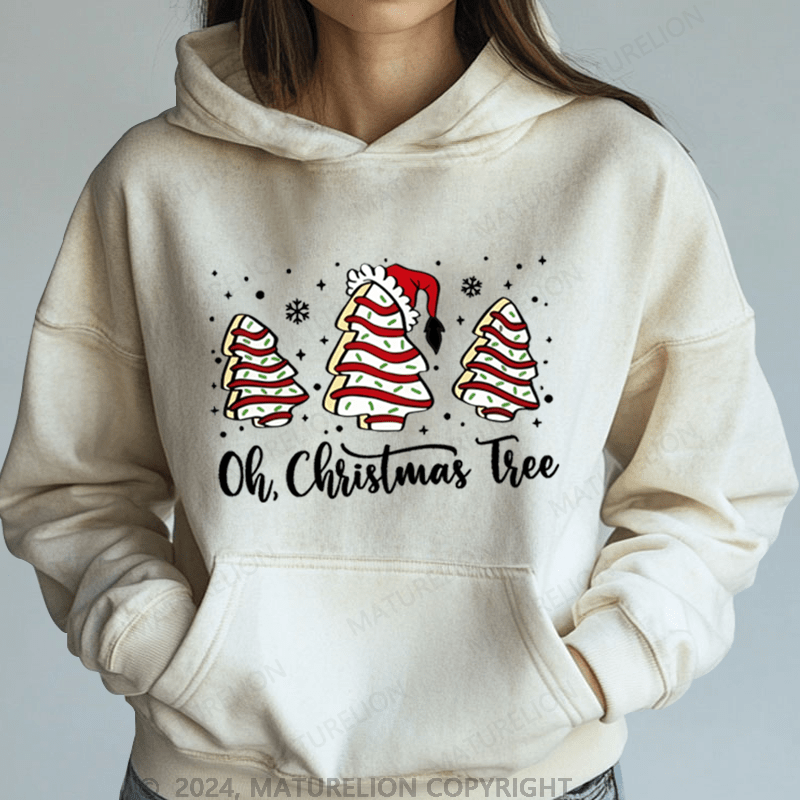 Maturelion Christmas Hoodie Oh Christmas Tree Women Hoodie