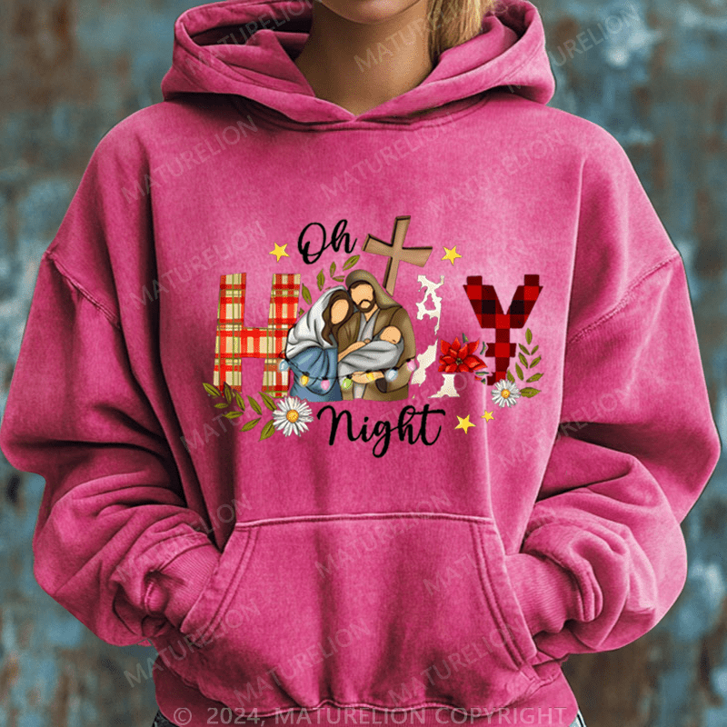 Maturelion Christmas Hoodie Oh Holy Night Jesus Women Hoodie