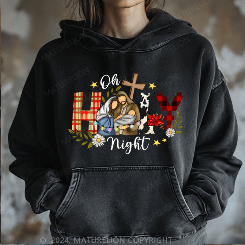 Maturelion Christmas Hoodie Oh Holy Night Jesus Women Hoodie